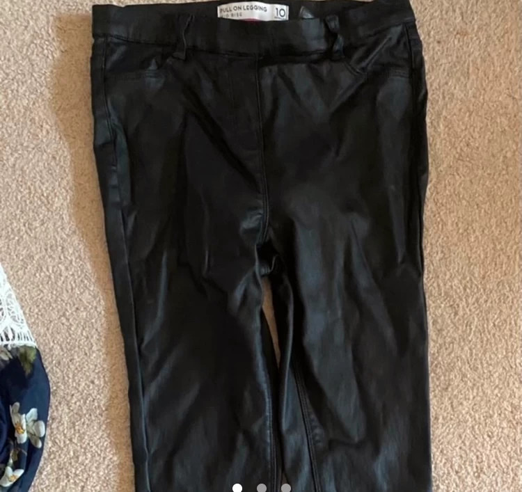 next size 10 regular leather leggings