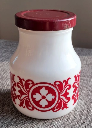 Pot à épices vintage, années 70 - motifs rouges, état: Bon état, 4,50 €, 5,43 € Protection acheteurs incluse