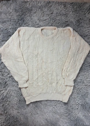Pull vintage écru tricot main style Aran laine épaisse Irlande 80s fisherman sweater, marke: Vintage Dressing, zustand: Gut, größe: L, 45,00 €, 47,95 € beinhaltet Vinted-Käuferschutz Pro