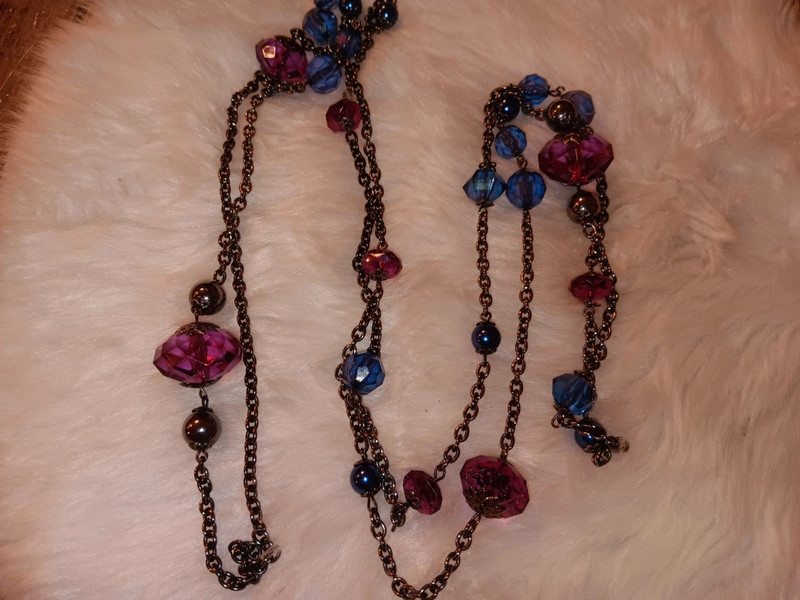 Blue and Purple Long Necklace 1