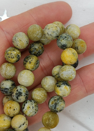 10 perles en Chrysoprase citron mat 8 mm, estado: Novo com etiquetas, €4.50, €5.43 inclui Proteção do Comprador