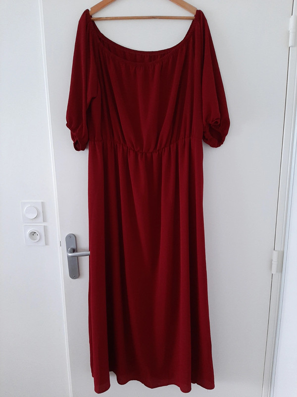 Shein robe 2025 longue bordeaux