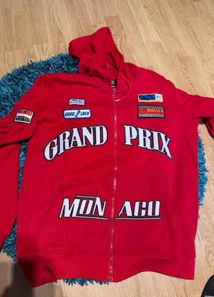 Sweat zippé rouge Grand Prix Monaco, brand: Club Monaco, condition: Very good, size: L, €14.00, €15.40 includes Buyer Protection