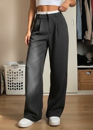 Pantalon large à rayures fines gris, brand: weylo, condition: Very good, size: S / 36 / 8, €50.90, €54.15 includes Buyer Protection