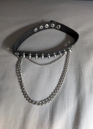 Gothic spiked choker with chains, brand: Alternative, condition: Very good, £5.00, £5.95 includes Buyer Protection