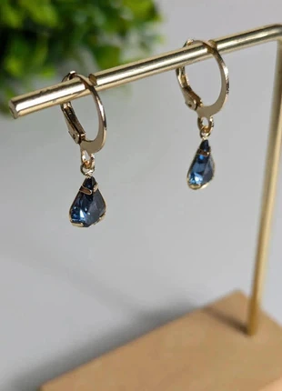 Blue Teardrop Crystal Hoop Earrings, brand: NO LABEL, condition: New without tags, £7.00, £8.05 includes Buyer Protection Pro