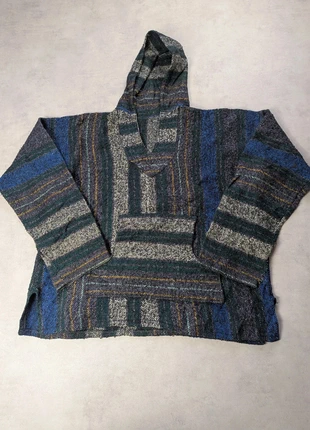Baja poncho sweat hoodie mexican hippie ethnic color rayé vintage              L29BJ1766, marke: Vintage Dressing, zustand: Sehr gut, größe: XXL, 12,00 €, 13,30 € beinhaltet Vinted-Käuferschutz Pro