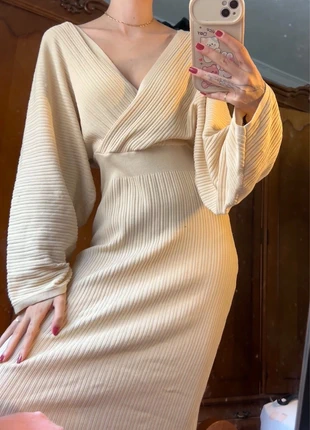 Vestido de punto largo beige, marque: Forever 21, état: Neuf sans étiquette, taille: S / 36 / 8, 11,99 €, 13,29 € Protection acheteurs incluse