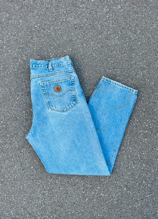 Jean carhartt B17 bleu coupe droite patch cuir vintage - Taille 38x32, marca: Carhartt, estado: Muito bom, tamanho: PT 48 | W38, €25.00, €26.95 inclui Proteção do Comprador Pro
