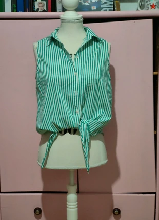 Chemise sans manche à rayures vertes caroll en 36, marque: Caroll, état: Très bon état, taille: S / 36 / 8, 2,00 €, 2,80 € Protection acheteurs incluse