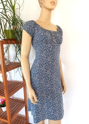 Vestido largo estampado floral azul y gris – Talla XS (34), marca: Cane & Cane, estado: Muy bueno, tamaño: XS / 34 / 6, 12,00 €, 13,30 € Protección al comprador incluida
