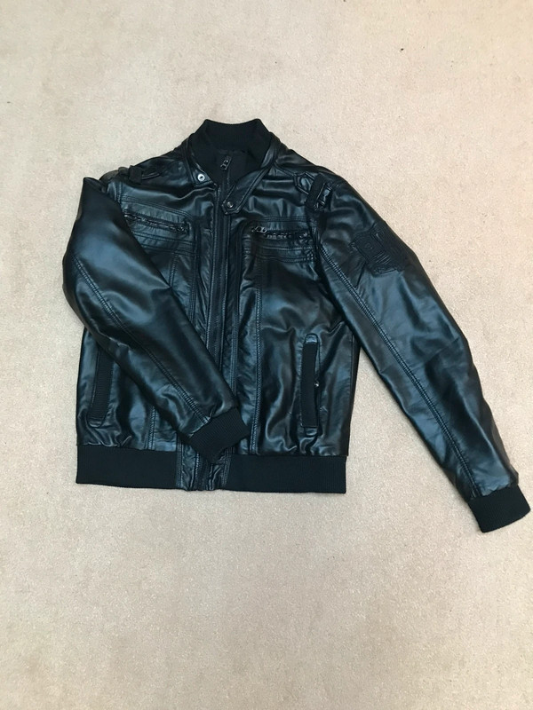 Zara leather varsity jacket | Vinted