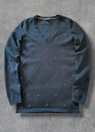 Pull Tommy Hilfiger femme bleu marine col V logos brodés avec QR code - XS, marque: Tommy Hilfiger, état: Très bon état, taille: XS / 34 / 6, 21,00 €, 22,75 € Protection acheteurs incluse