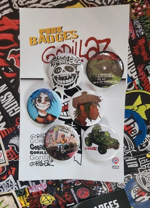 Pack Badges Gorillaz x6, marque: Badge, état: Neuf sans étiquette, 5,55 €, 6,53 € Protection acheteurs incluse