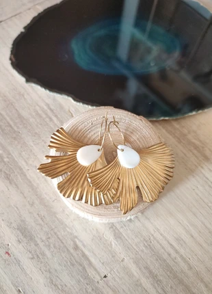 Boucles d'oreilles ginko, marca: Fait Main, estado: Novo com etiquetas, €4.10, €5.01 inclui Proteção do Comprador Pro