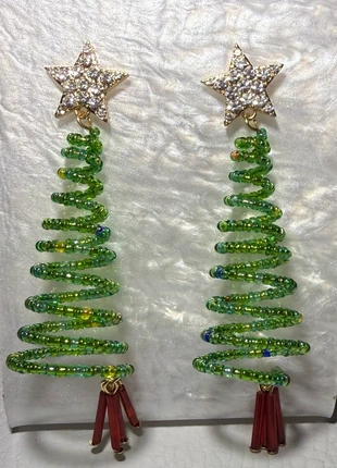 Christmas tree, swirl & bead earrings, brand: Marks & Spencer, condition: New without tags, £8.00, £9.10 includes Buyer Protection