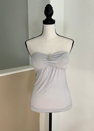 grey strapless top, brand: New Mode, condition: New without tags, size: 4 / S, $8.00, $9.10 includes Buyer Protection