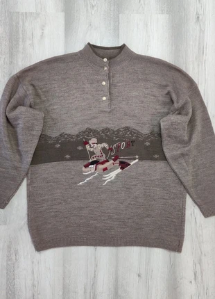 Pullover beige half zip col avec bouton vintage y2k broderie sport ski made in Italy - Taille L, marque: Vintage Dressing, état: Très bon état, taille: L, 20,00 €, 21,70 € Protection acheteurs (Pro) incluse