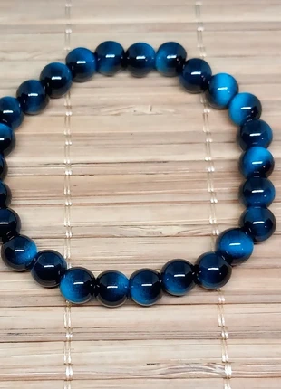Bracelet en perles polies œil de tigre bleu, zustand: Neu, 2,50 €, 3,33 € beinhaltet Vinted-Käuferschutz Pro