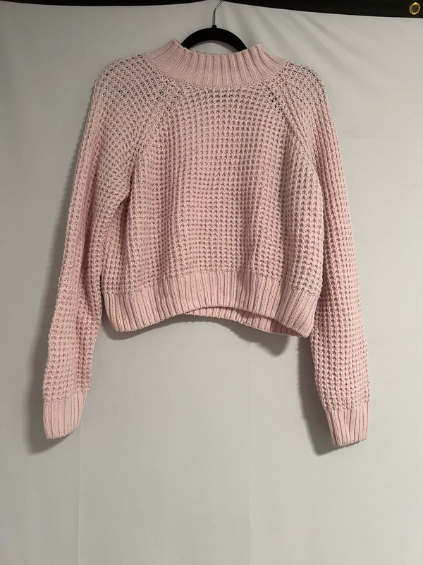 Knit mock neck  crop sweater 1