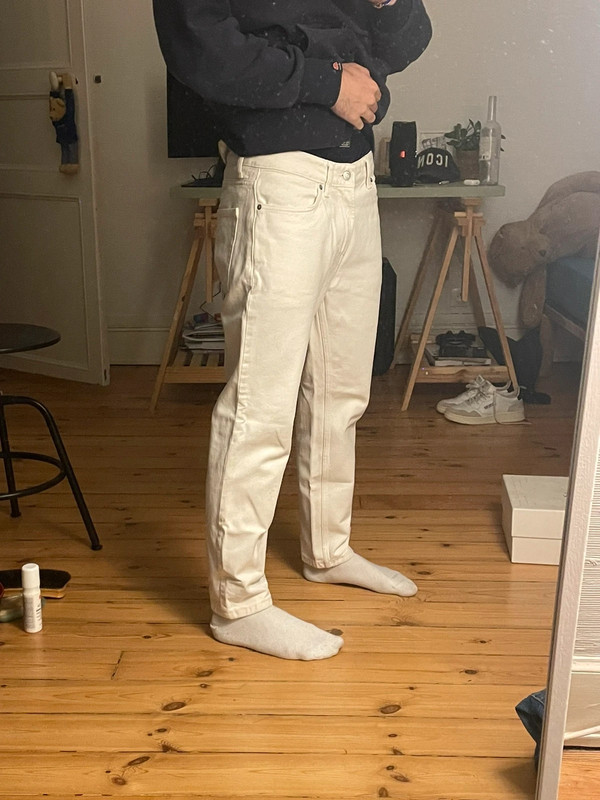 Jeans blanc zara régulât taperas cropped 2