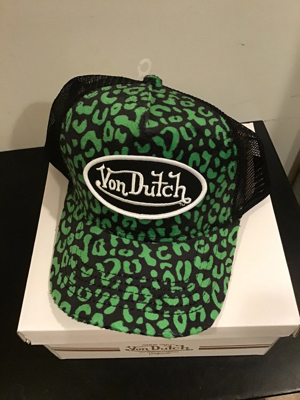 VON DUTCH Leopard Cap with Net and Embroidered Central Logo