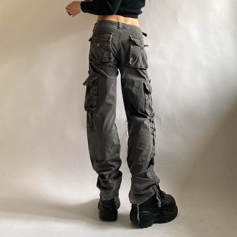 Vintažinès ( vintage cargo distressed black jeans) juodi džinsai 3