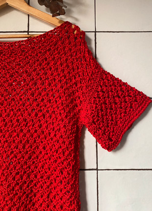 🎈Precioso top vintage Y2K de crochet en tono rojo intenso🎈, marque: Vintage Dressing, état: Très bon état, taille: M / 38 / 10, 12,00 €, 13,30 € Protection acheteurs incluse