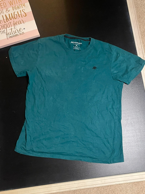 Men’s teal Aeropostale short sleeve shirt xl 3