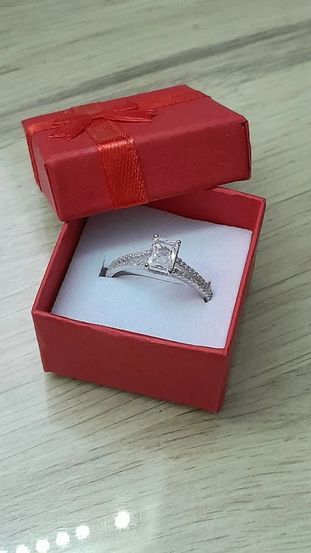Bague avec strass, pierre transparente, argent 925, taille 60 - photo numéro 4