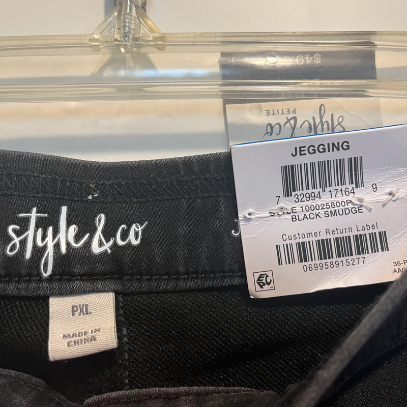 Style & Co. Black/Dark Grey Jeggings 4