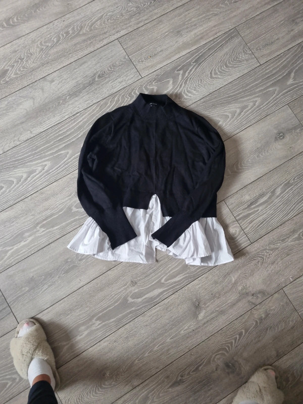 Black jumper with white shirt attached Vinted