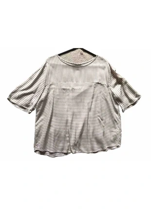 Pull&Bear Blouse Top Cream/Beige Stripe Wrap Back Short Sleeves S-M Ex/Cond, brand: Pull & Bear, condition: Very good, size: S / UK 8-10, £5.00, £5.95 includes Buyer Protection Pro