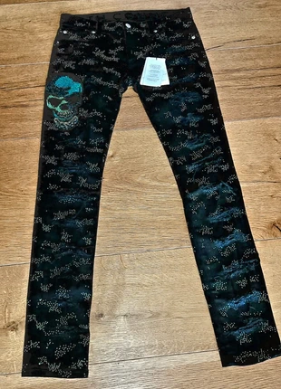 Jeans Glitzer/Totenkopf Slimfit von Faith Connexion Gr. 26 schwarz/ grün, marke: Faith Connexion, zustand: Neu, mit Etikett, größe: S / 36 / 8, 100,00 €, 105,70 € inklusive Vinted-Käuferschutz