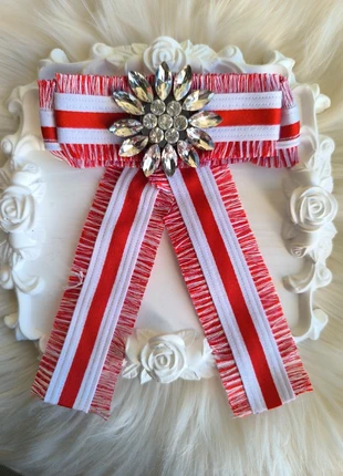 Broche Noeud Rouge et Blanche, condition: New with tags, €6.00, €7.00 includes Buyer Protection Pro