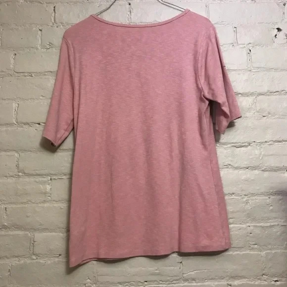 Time and Tru Women's S Light Pink Stretchy Scoop Neck Short Sleeve Tshirt 4