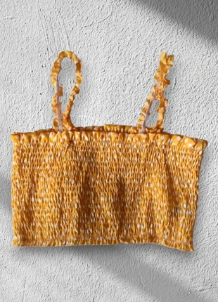 🦋Crop top smocks jaune moutarde T.36 - Très bon état🦋, état: Très bon état, taille: S / 36 / 8, 6,00 €, 7,00 € Protection acheteurs incluse