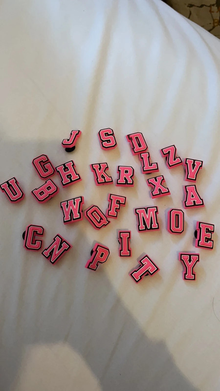 Pink alphabet jibbitz / croc charms
