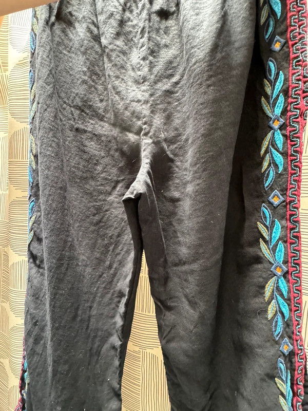 Last Chance! Being donated this week. Johnny Embroidered Linen Pants 5