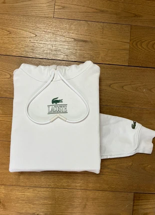 Sweat à capuche Lacoste blanc brodé taille xs, brand: Lacoste, condition: Very good, size: XS, €33.00, €35.35 includes Buyer Protection