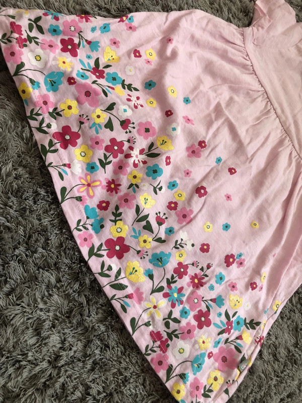 Baumwolle rosa Sommerkleid mit Blumen große 80 4