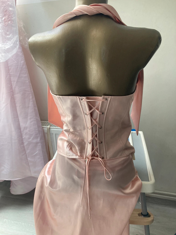 Suknia ślubna wieczorowa balowa brzoskwiniowa M 38 3