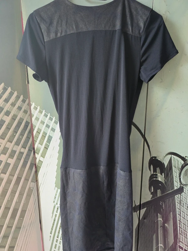 Robe femme bleu marine bi-matière – Taille S - photo numéro 5