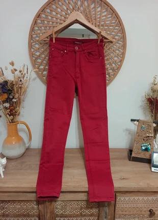 Pantalones pitillo rojos de corte ajustado, talla 34, marque: Local, état: Très bon état, taille: XS / 34 / 6, 5,00 €, 5,95 € Protection acheteurs incluse