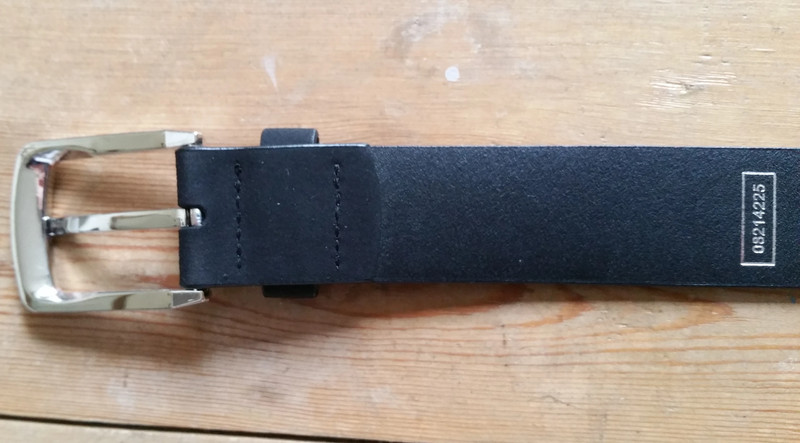 M&S Marks & Spencer Black Leather Belt with Silver Chrome Buckle, 34-36in,  86-91cm