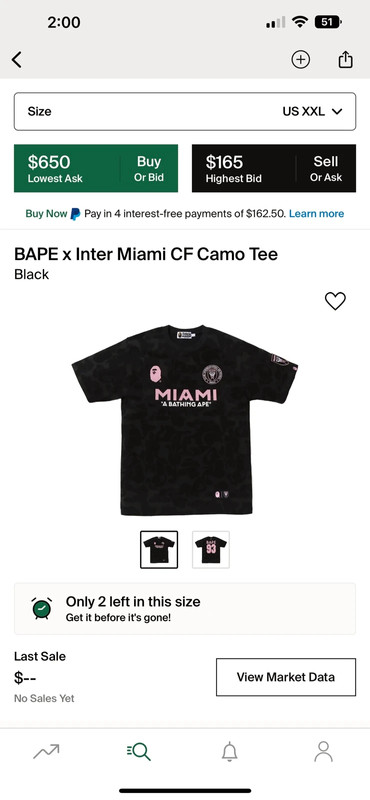 Bape x Inter Miami Black Camo Tee | Vinted