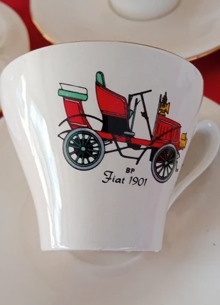 tasses et sous tasses à café vieux tacot - porcelaine, marque: BP, état: Très bon état, 12,00 €, 13,30 € Protection acheteurs incluse