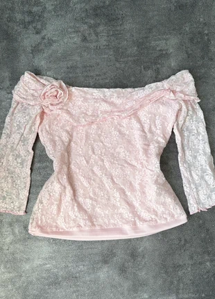 Pink top coquette floral lace, brand: COQUETTE, condition: Very good, size: XS / 34 / 6, €25.00, €26.95 includes Buyer Protection