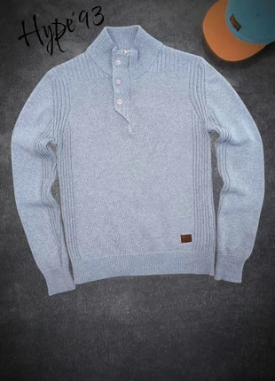 Pull col montant zippé Schott NYC gris clair maille côtelée taille S, brand: Schott, condition: Very good, size: S, €19.73, €21.42 includes Buyer Protection
