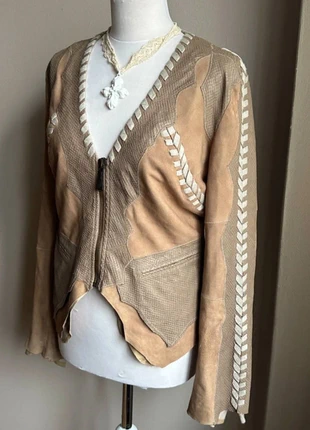 just cavalli beige brown leather suede jacket, brand: Just Cavalli, condition: New without tags, size: 8 / M, $28.26, $30.37 includes Buyer Protection